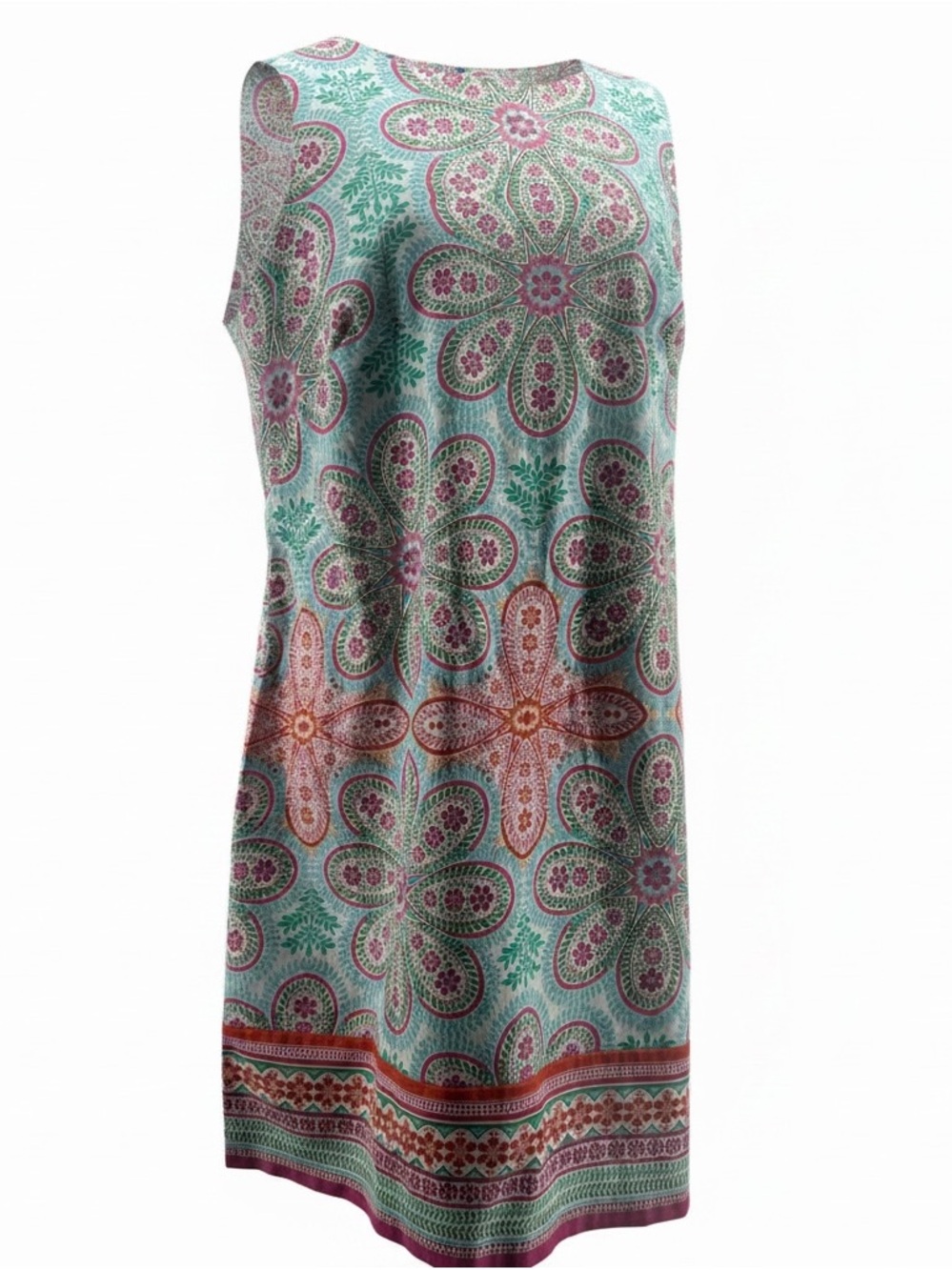 London Times Mint Floral sleeveless Paisley Shift Dress size 14 - Picture 2 of 6